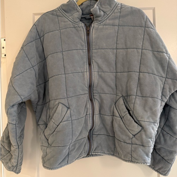 Free People Light Blue Puffer Jacket - Picture 2 of 5
